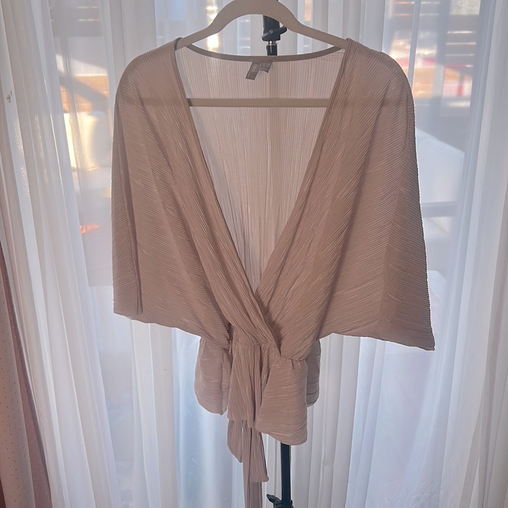 Pleated champagne wrap top ✨